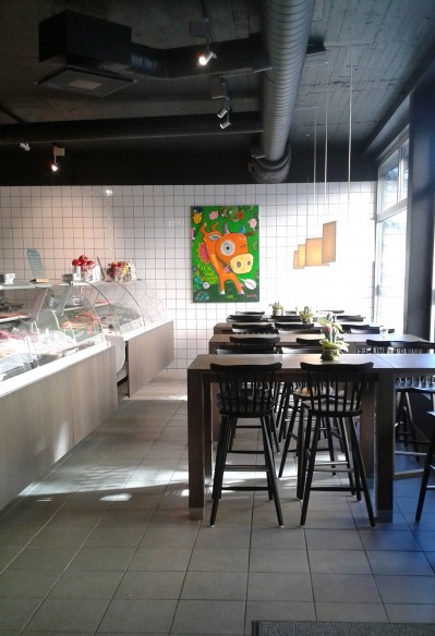 Kossan på plats på Restaurang Delikatessen
